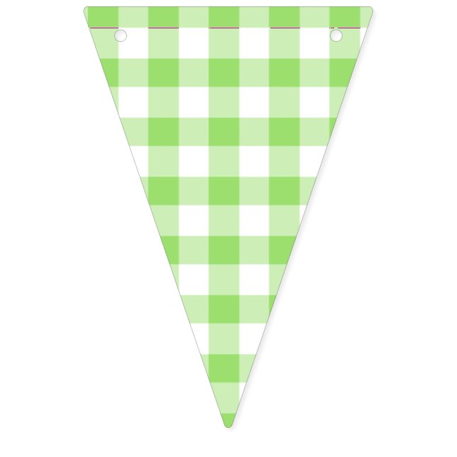 Bannière À Fanions Gingham Classique Vert de Printemps (Premier drapeau)