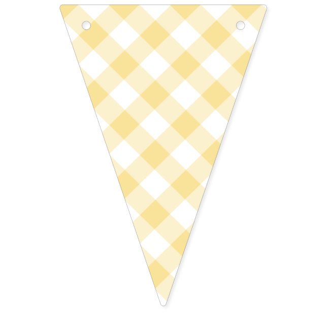Bannière À Fanions Gingham Rétro Jaune Canari (Premier drapeau)