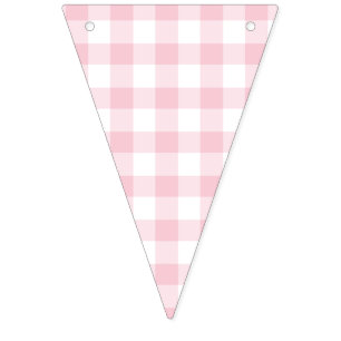 Bannière À Fanions Gingham rose classique