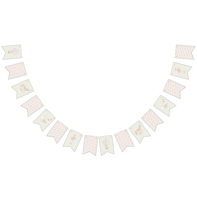 Bannière À Fanions Girl Princess Fairytale Ballerina Sage Cream Party (Tout)