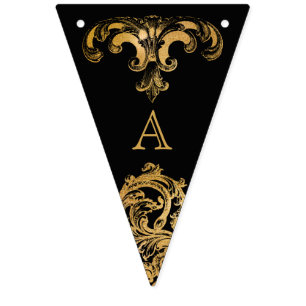 Bannière À Fanions Glam gothique Indicateurs de Bunting Monogram