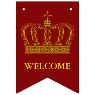 Bannière À Fanions Golden Royal Crown I + votre backgr. & idées