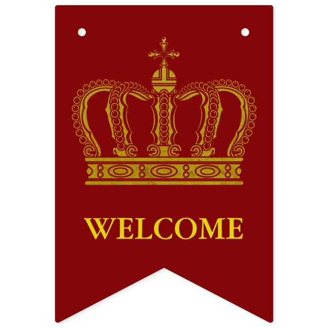 Bannière À Fanions Golden Royal Crown I + votre backgr. & idées (Premier drapeau)