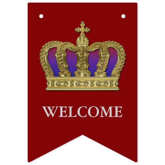 Bannière À Fanions Golden Royal Crown IV + votre backgr. & idées (Premier drapeau)