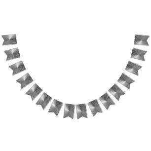 Bannière À Fanions Gradient d'angle d'illusion optique NOIR Argent/Bl