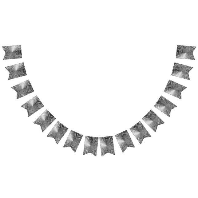 Bannière À Fanions Gradient d'angle d'illusion optique NOIR Argent/Bl (Tout)