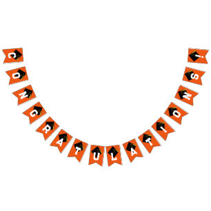 Bannière À Fanions Graduation Congrats Orange