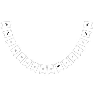 Bannière À Fanions Graduation Personnalisable Simple Noir Et Blanc