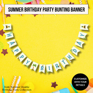 Bannière À Fanions Guirlande de fête d'anniversaire pour enfants thèm