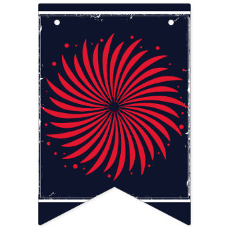 Bannière À Fanions Guirlande patriotique de feux d'artifice de minuit