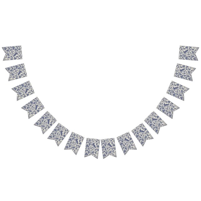 Bannière À Fanions Halloween blanc et bleu chic Imaginaire (Tout)