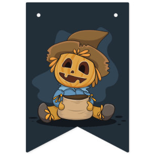 Bannière À Fanions Halloween Cute Jack O' Lantern
