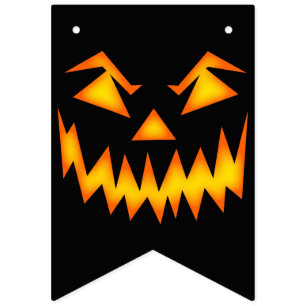 Bannière À Fanions Halloween du visage de l'égratignure du mal