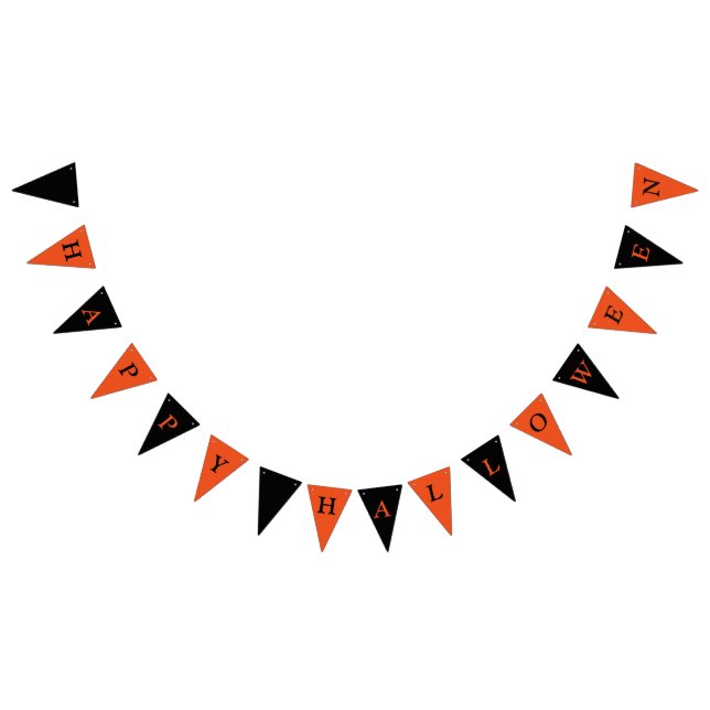 Bannière À Fanions Happy Halloween Orange et Black Bunting (Tout)