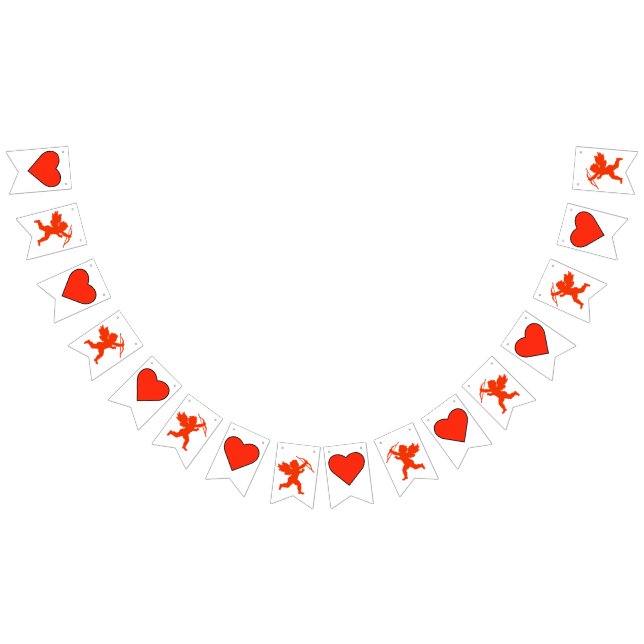 Bannière À Fanions Hearts and Cupid Valentine's Day Banner (Tout)