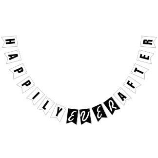 Bannière À Fanions HEUREUSEMENT POUR TOUJOURS DÉCOR de MARIAGE de