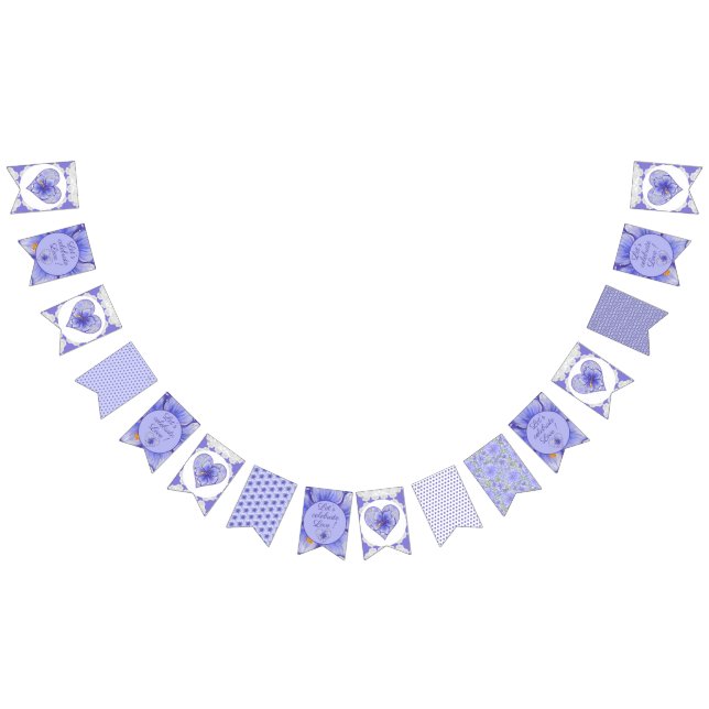 Bannière À Fanions Hibiscus & dentelle BLEU (Tout)