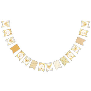 Bannière À Fanions Hibiscus & dentelle JAUNE