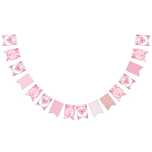 Bannière À Fanions Hibiscus & dentelle PINK (Tout)