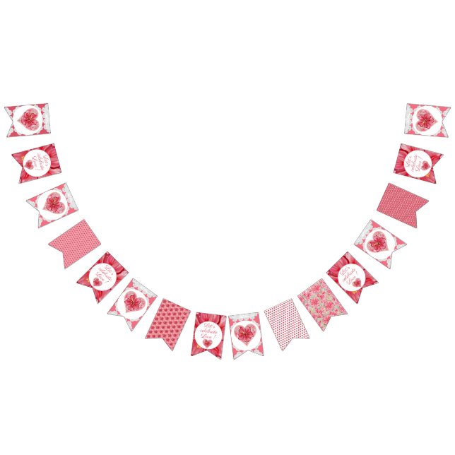 Bannière À Fanions Hibiscus & dentelle RED (Tout)