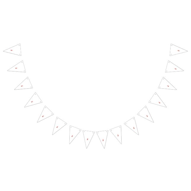 Bannière À Fanions Hibiscus hawaïen rouge avec pétales détaillés et s (Tout)