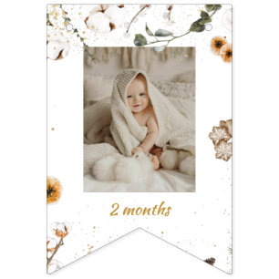 Bannière À Fanions Hiver Onderland Anniversaire Mois Photo