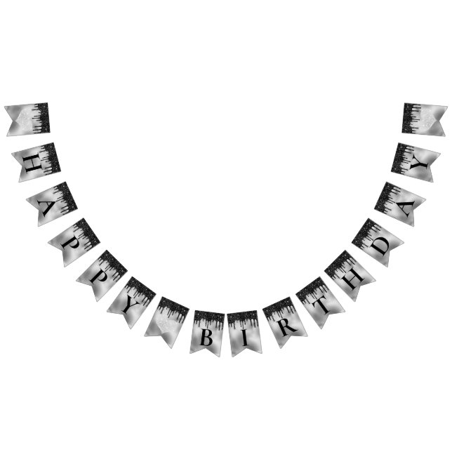 Bannière À Fanions Huile d'argent et parties scintillant de goutte no (Tout)