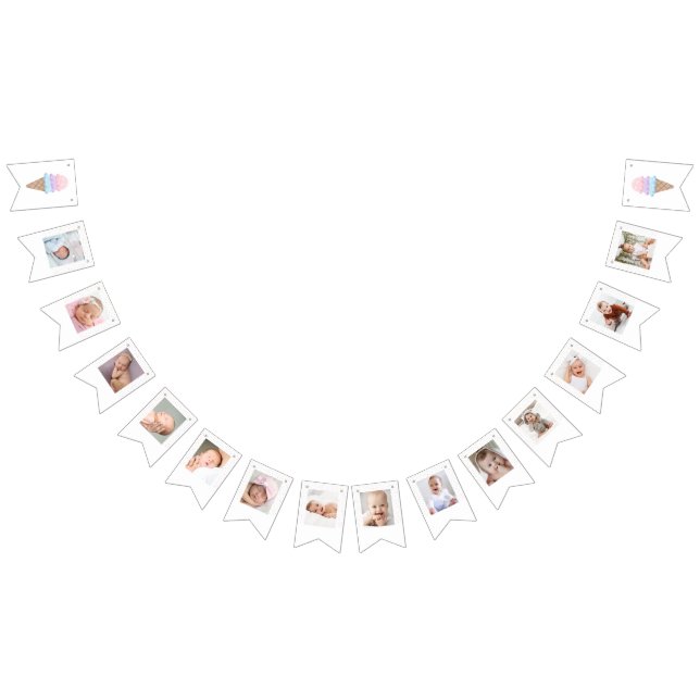 Bannière À Fanions Ice Cream Birthday Photo Banner (Tout)