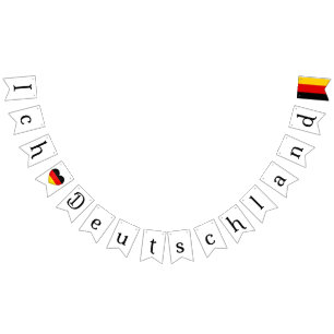 Bannière À Fanions "Ich Liebe Deutschland" I Heart Allemagne