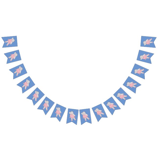 Bannière À Fanions illusima Ballerina Hippo bleu (Tout)