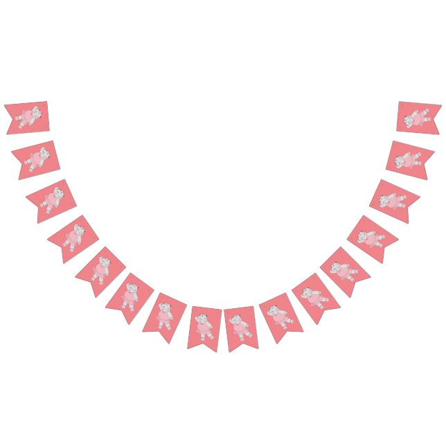 Bannière À Fanions illusima Ballerina Hippo Peach (Tout)