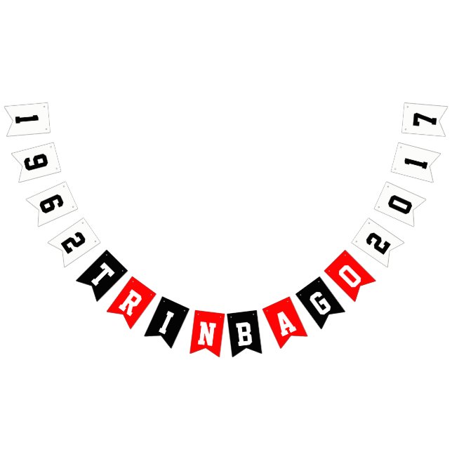 Bannière À Fanions Indépendance de TRINBAGO (Changeable pour l'année) (Tout)