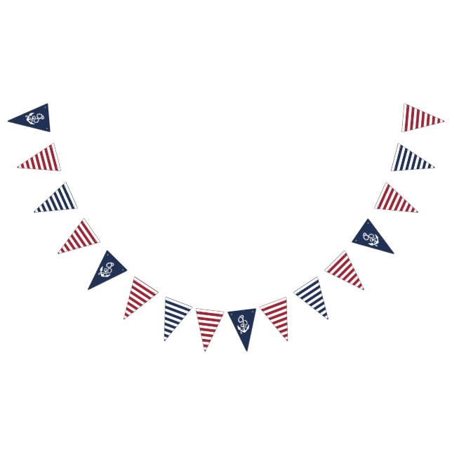 Bannière À Fanions Indicateurs marins rouges, blancs et bleus (Tout)