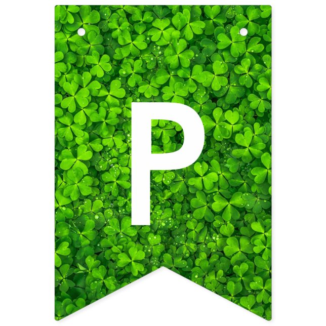 Bannière À Fanions Irlandais heureux de typographie de trèfle de (Dixième drapeau)