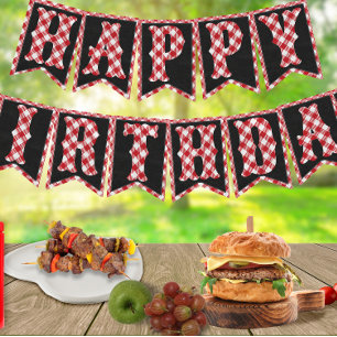 Bannière À Fanions Jardin d'âge personnalisé BBQ Décor fête d'anniver