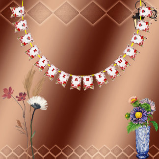 Bannière À Fanions Jardin vert Berry Rouge Tabouret Magique Champigno