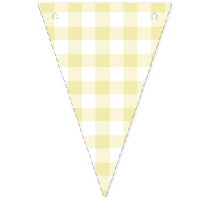 Bannière À Fanions Jaune boutonneau gingham classique