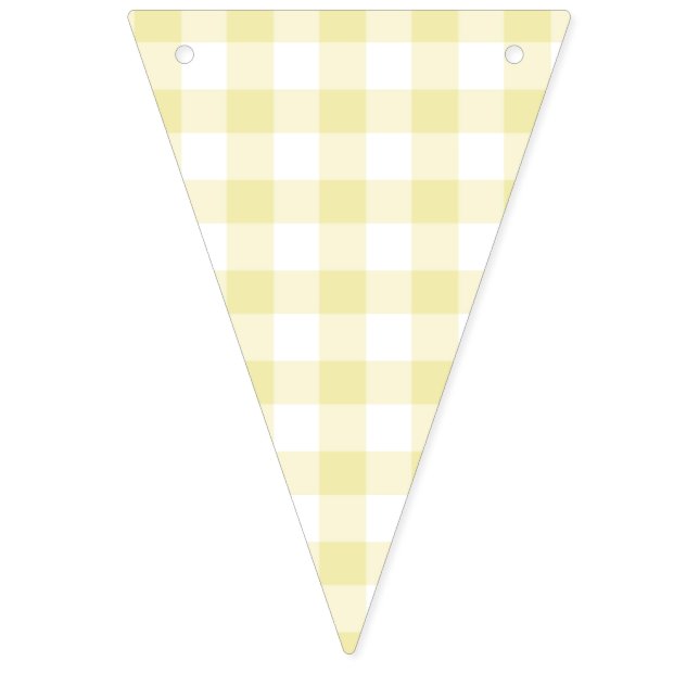Bannière À Fanions Jaune boutonneau gingham classique (Premier drapeau)