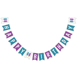 Bannière À Fanions JEUX ANNIVERSAIRE de la fête de la pop glace estiv