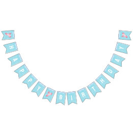 Bannière À Fanions Joli Axolotl rose sous-marin fête d'anniversaire