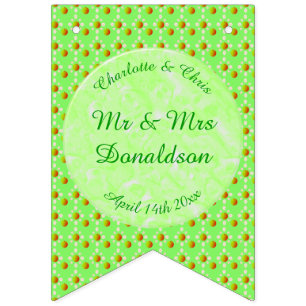 Bannière À Fanions Joli Printemps Mariage Pomme fleur et Pommes