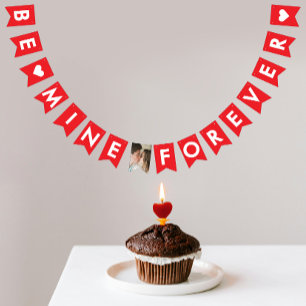 Bannière À Fanions Jolie photo d'amour rouge et blanc pour demande en