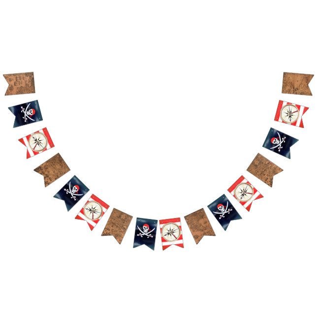 Bannière À Fanions Jolly roger Anniversaire Fête Pirate (Tout)