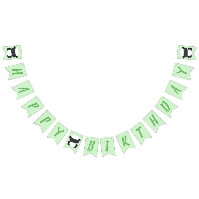 Bannière À Fanions Jour d'anniversaire du mouton Vert (Tout)