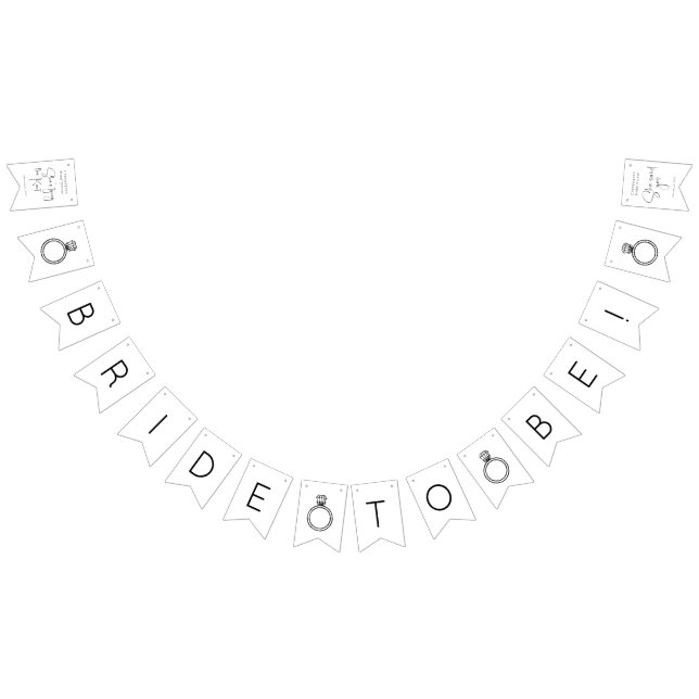 Bannière À Fanions Jour de mariage moderne (Tout)