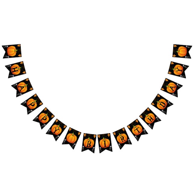Bannière À Fanions Jour heureux citrouille d'Halloween (Tout)