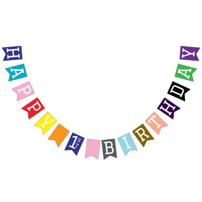 Bannière À Fanions Joyeux 1er anniversaire (Tout)