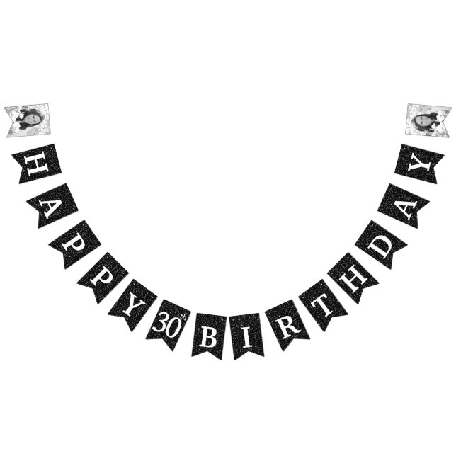 Bannière À Fanions Joyeux 30e anniversaire Photo Parties scintillant  (Tout)