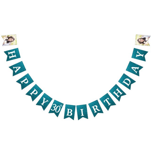 Bannière À Fanions Joyeux 30e anniversaire Photo Parties scintillant  (Tout)