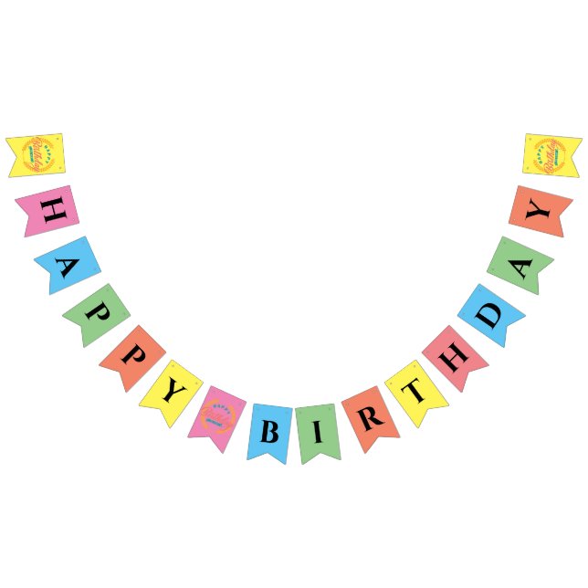 Bannière À Fanions Joyeux anniversaire  (Tout)